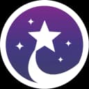 Símbolo da Estelário: estrela cadente branca sobre círculo roxo
